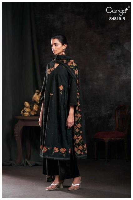 Ganga tirzah 4819 synthetic dress material catalog wholesale